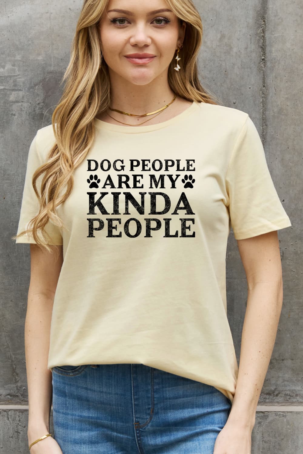 Full Size DOG PEOPLE ARE MY KINDA PEOPLE Graphic Cotton Tee