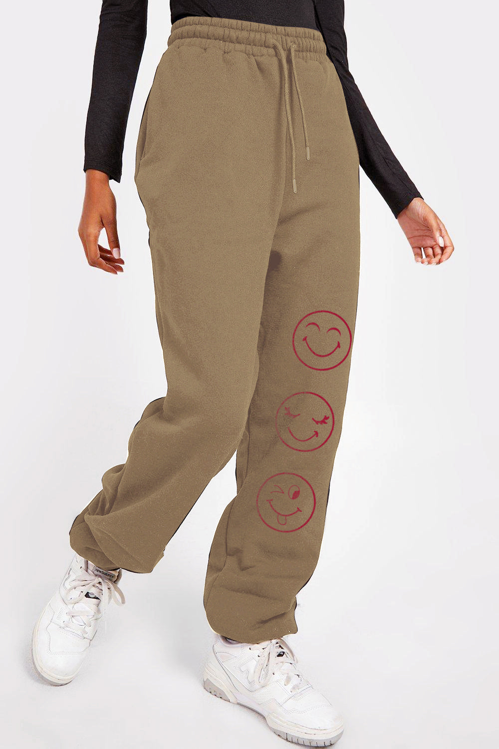 Full Size Emoji Graphic Sweatpants