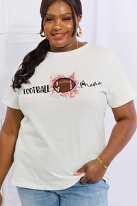 Full Size FOOTBALL MAMA Graphic Cotton Tee