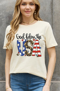 Full Size GOD BLESS THE USA Graphic Cotton Tee