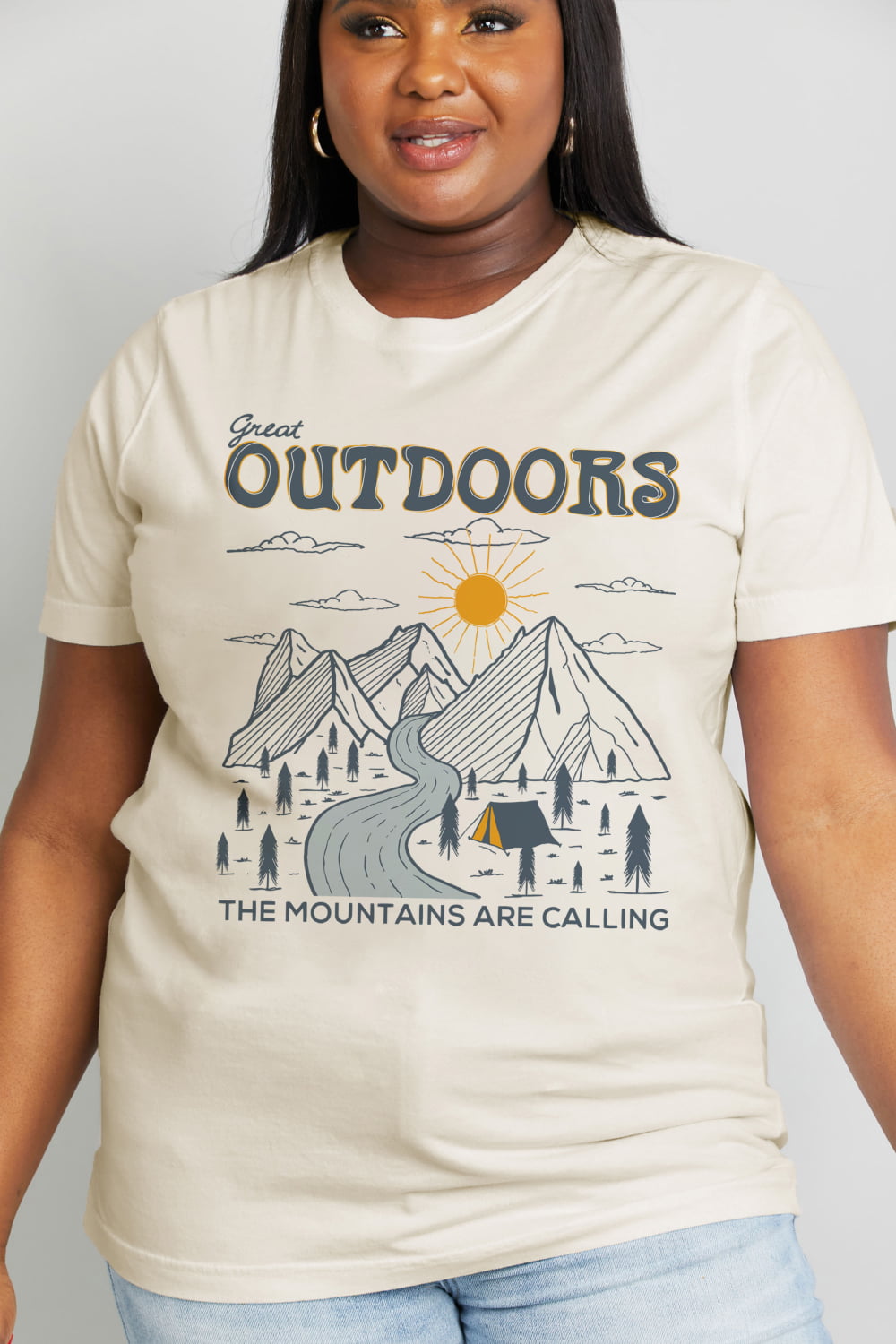 Full Size GREAT OUTDOORS Graphic Cotton Tee