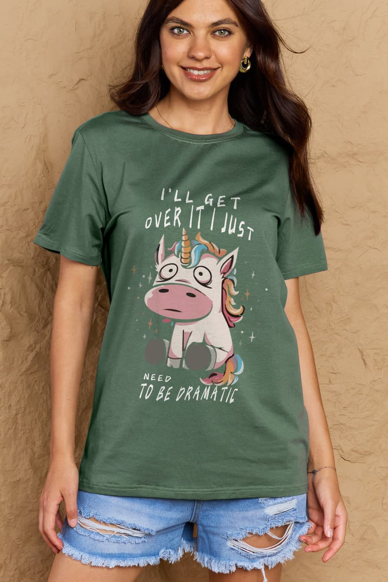 Trendsi Simply Love Full Size I'LL GET OVER IT I JUST NEED TO BE DRAMATIC Graphic Cotton Tee