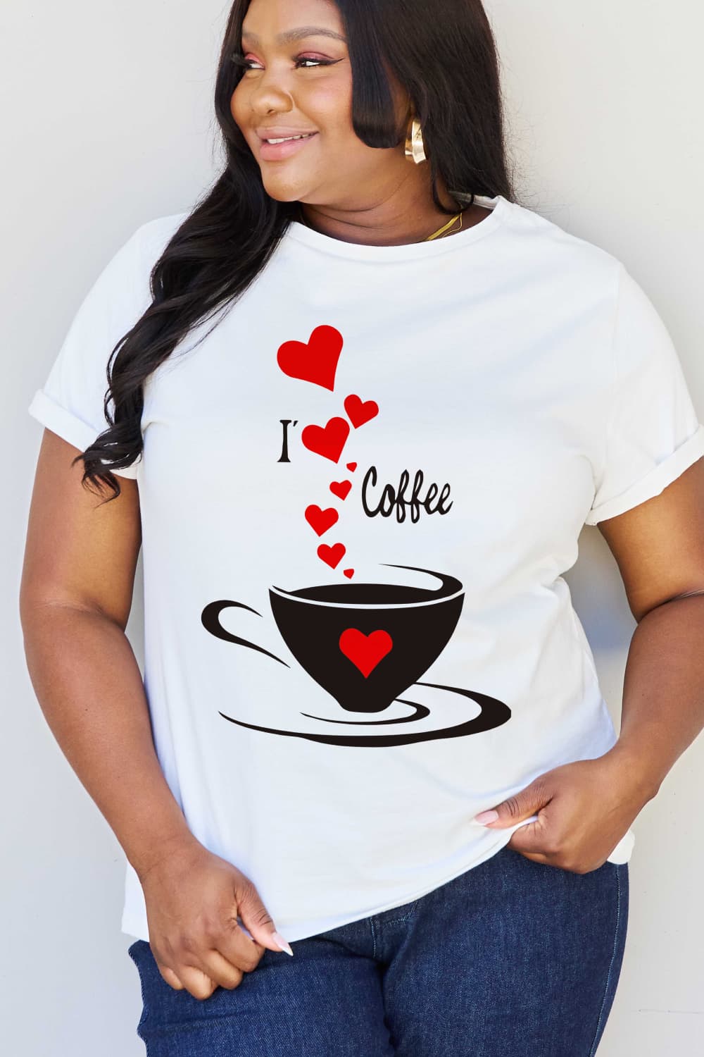 Trendsi Simply Love Full Size I LOVE COFFEE Graphic Cotton Tee