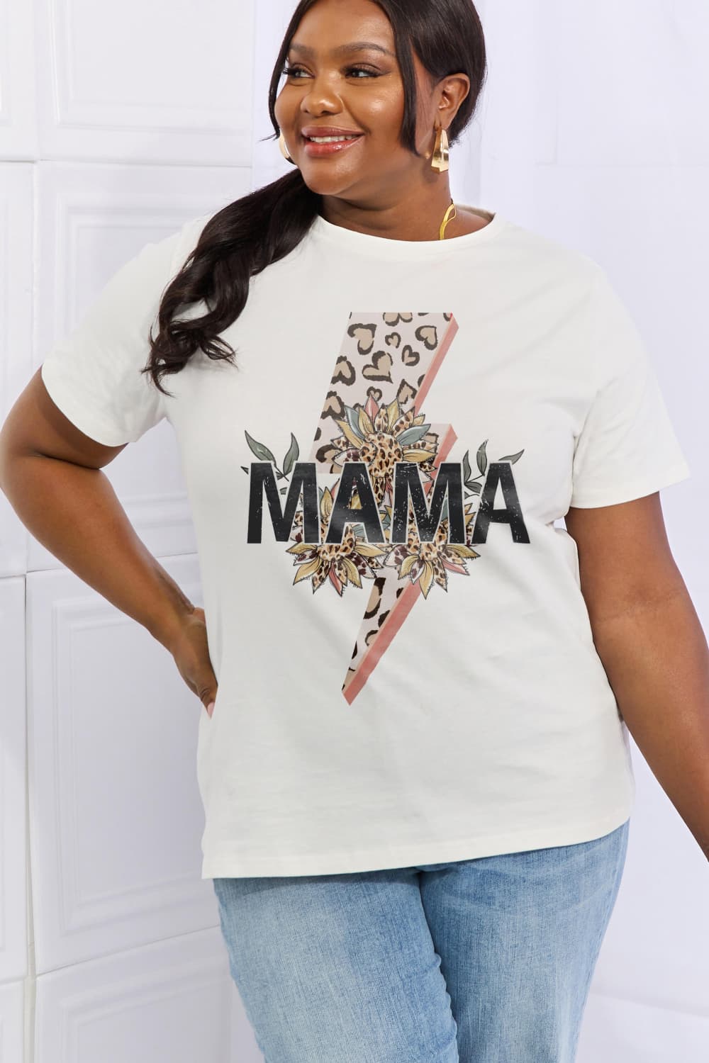 Full Size MAMA Graphic Cotton Tee