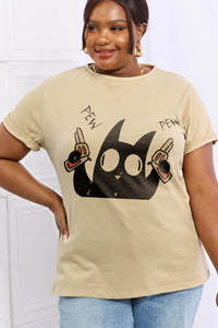 Full Size PEW PEW Graphic Cotton Tee