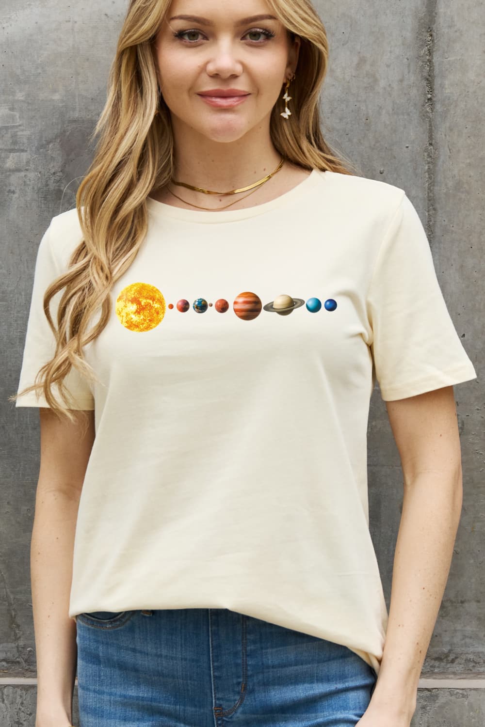 Full Size Solar System Graphic Cotton Tee