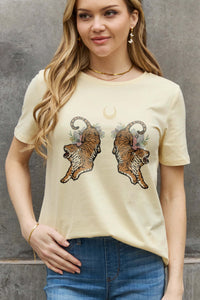Full Size Tiger Graphic Cotton T shirt