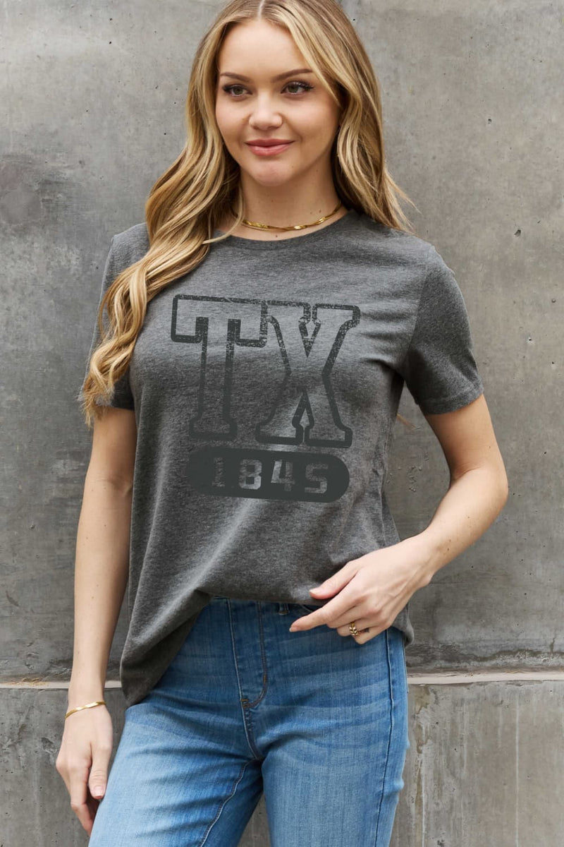 Trendsi Simply Love Full Size TX 1845 Graphic Cotton Tee