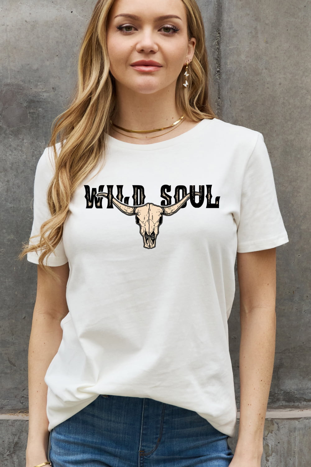 Full Size WILD SOUL Graphic Cotton Tee