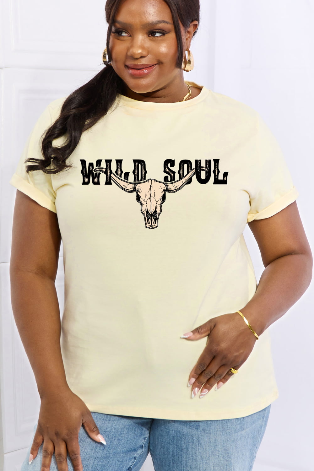 Full Size WILD SOUL Graphic Cotton Tee