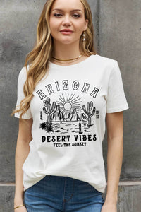 Full Size ARIZONA DESERT VIBES FEEL THE SUNSET Graphic Cotton Tee