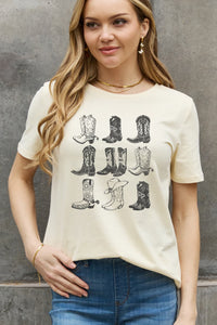Full Size Cowboy Boots Graphic Cotton Tee