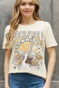 Full Size ROCK & ROLL WORLD TOUR Graphic Cotton Tee