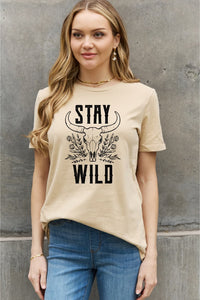 Full Size STAY WILD Graphic Cotton Tee