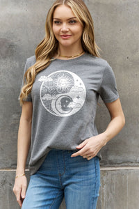 Full Size Sun and Moon Graphic Cotton Tee
