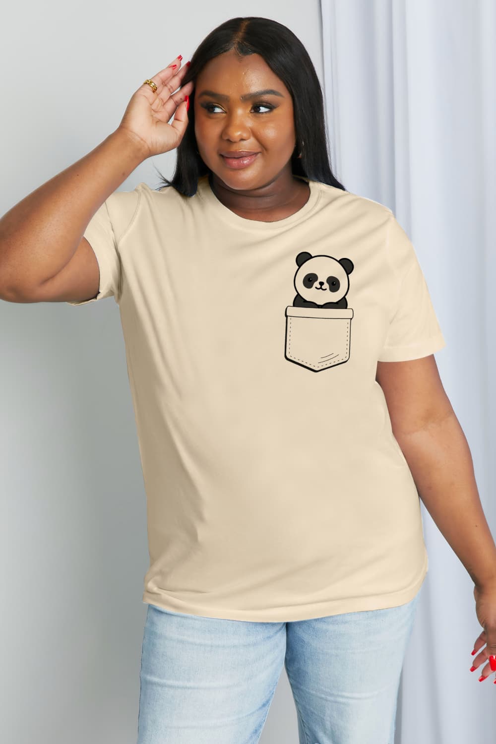 Full Size Panda Graphic Cotton Tee