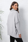 Trendsi Turtle Neck Long Sleeve Ribbed Sweater