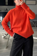 Trendsi Turtle Neck Raglan Sleeve Sweater