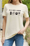 Trendsi Women Plus Size T-shirt Ivory / S Full Size I'M A  SIMPLE WOMAN Graphic Cotton Tee