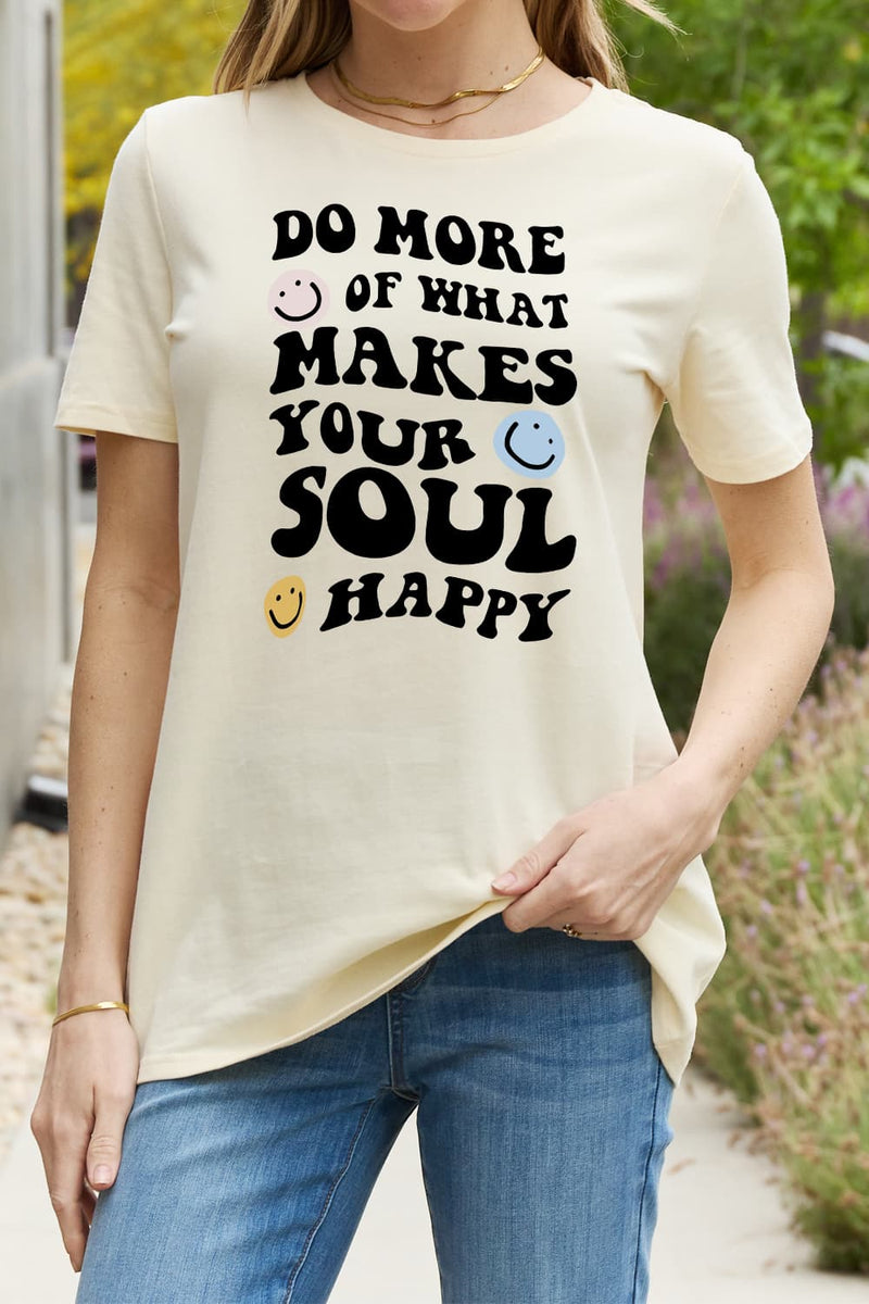 Trendsi Women Plus Size T-shirt Ivory / S Simply Love Full Size Slogan Graphic Cotton Tee