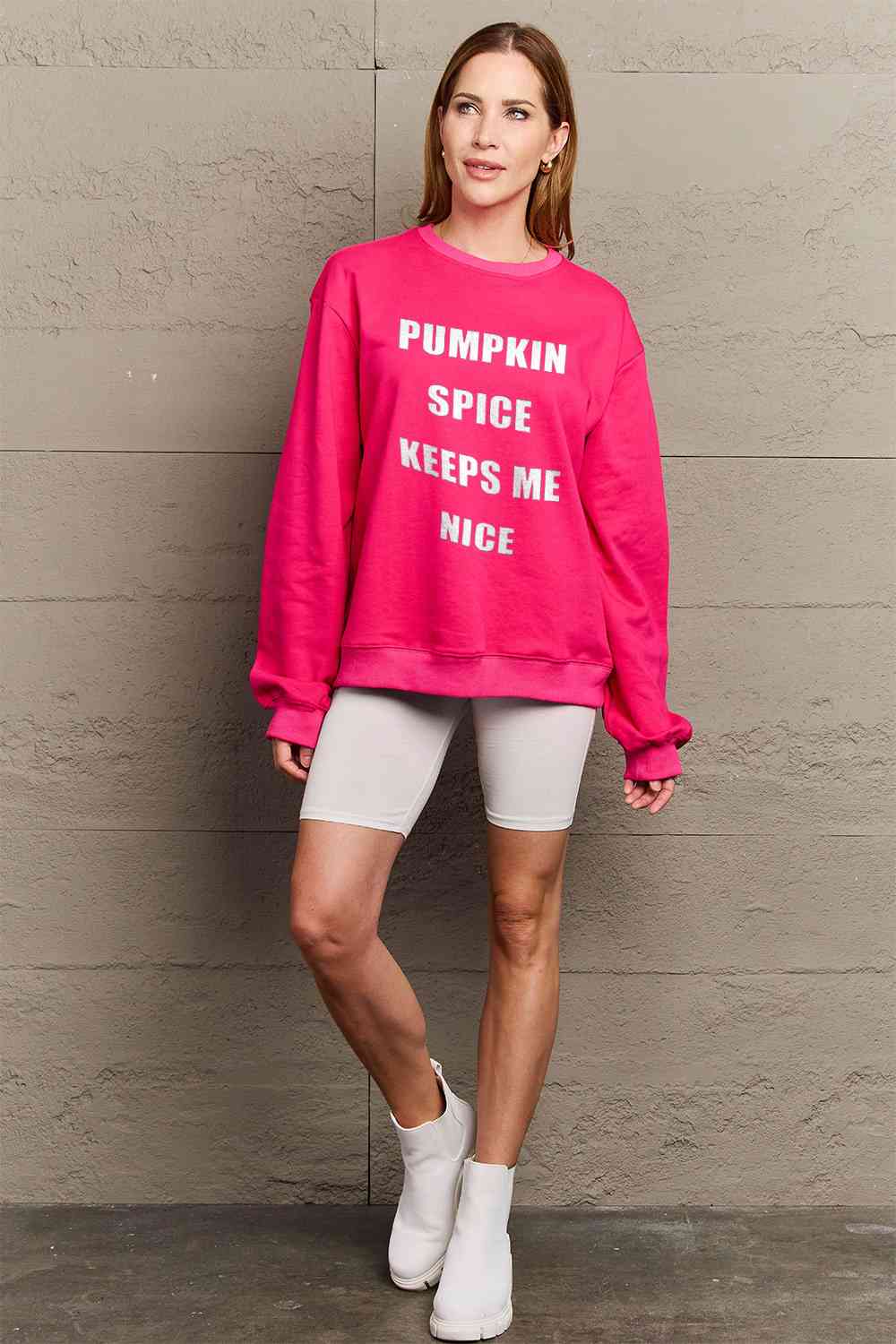 Full Size Letter Graphic Sweatshirt