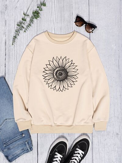 Sunflower Round Neck Dropped Shoulder Sweatshirt