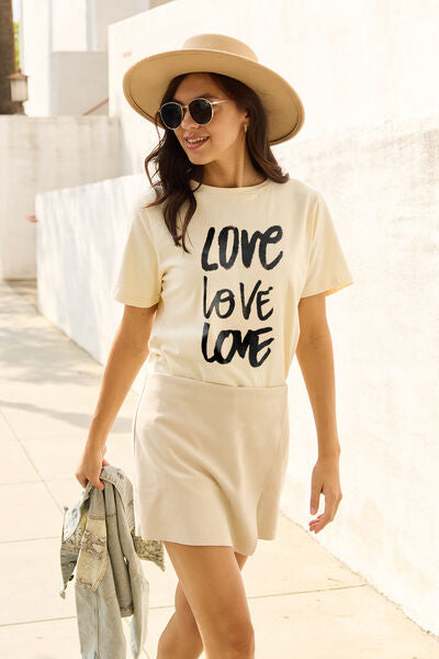 Full Size LOVE Short Sleeve T-Shirt