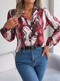 Pastel Printed Button Up Long Sleeve Shirt
