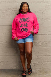 Full Size LOVE Round Neck Sweatshirt