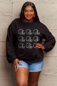 Full Size Graphic Round Neck Sweatshirt