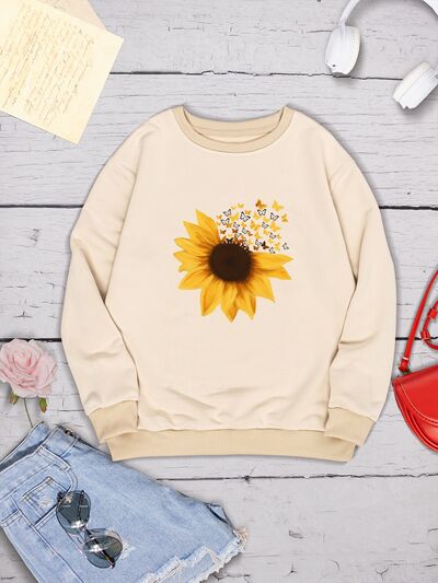 Sunflower Round Neck Dropped Shoulder Sweatshirt