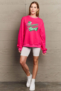 Full Size MAMA CLAUS Round Neck Sweatshirt