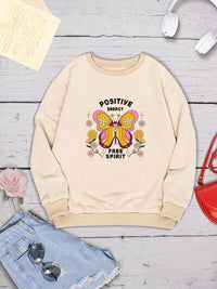 Butterfly Graphic Dropped Shoulder Sweatshirt