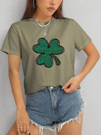 Lucky Clover Round Neck T-Shirt