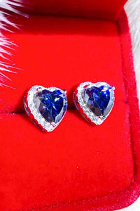 4 Carat Heart-Shaped Moissanite Stud Earrings