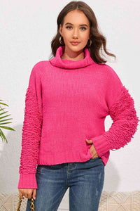 Turtle Neck Sleeve Detail Sweater