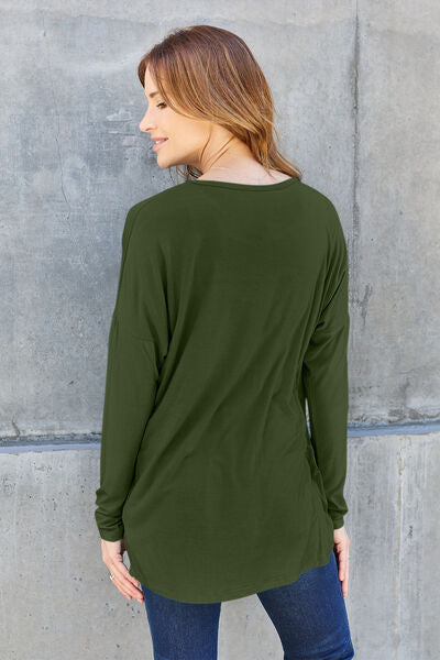 Full Size Round Neck Dropped Shoulder T-Shirt