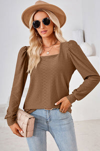 Square Neck Puff Sleeve T-Shirt