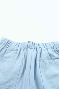 Drawstring Elastic Waist Pocket Shorts