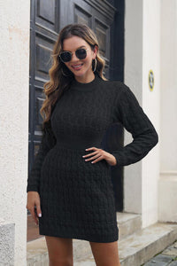 Cable-Knit Openwork Sweater Dress