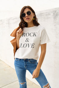 Full Size ROCK ＆ LOVE Short Sleeve T-Shirt