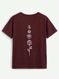 Rose Round Neck Short Sleeve T-Shirt