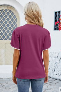Petal Sleeve Round Neck T-Shirt