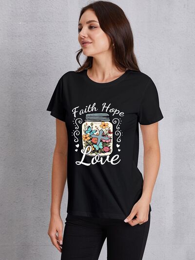 FAITH HOPE LOVE Round Neck T-Shirt