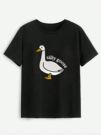 Goose Round Neck Short Sleeve T-Shirt