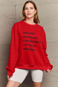 Full Size Letter Graphic Round Neck Sweatshirt