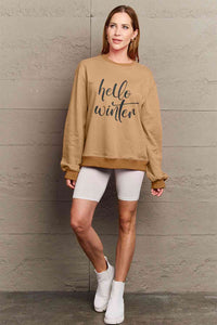 Full Size HELLO WINTER Graphic Sweatshirt