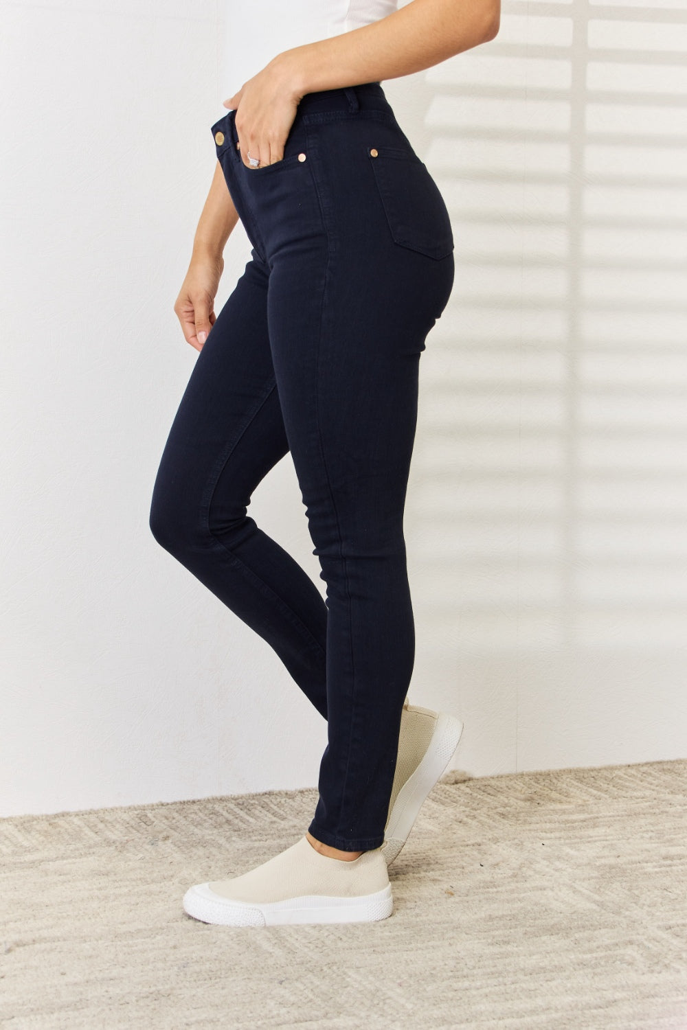 Full Size Garment Dyed Tummy Control Skinny Jeans
