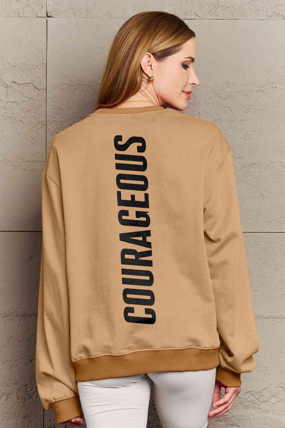 Full Size COURAGEOUS Graphic Sweatshirt
