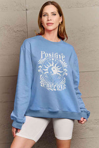 Full Size POSITIVE ENERGY Graphic Sweatshirt